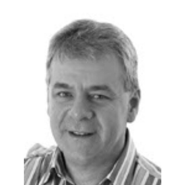 Black and white photo of tony wright about us